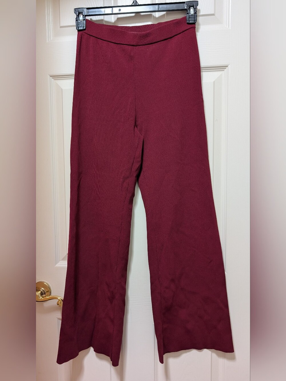 Intimately Free People Rib High Rise Wide Leg Red Pants Size Small S
